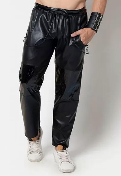 Jensen pantalon faux cuir coupe large