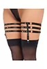 Black garters with rhinestones