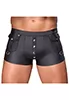 Boxer shorts snap button pockets matte black