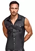 Sleeveless shirt in matte black for men