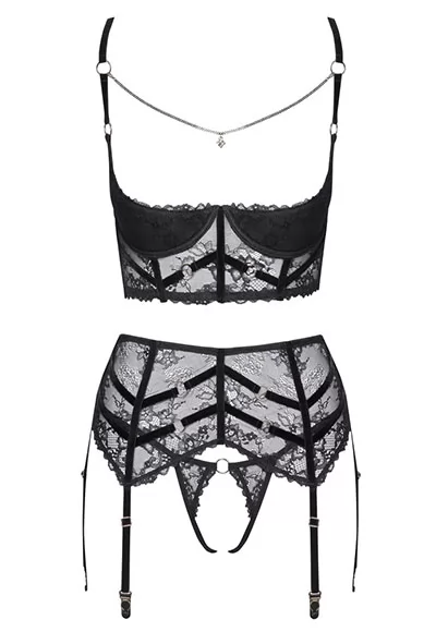 Shelf bustier suspender belt and string