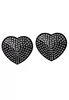 Silver rhinestone heart Nipple pasties