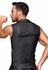 Sleeveless shirt in matte black for men