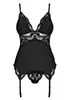 Lace Basque thong Black 810