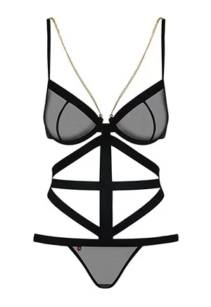 See through Teddy harness Bondy Black