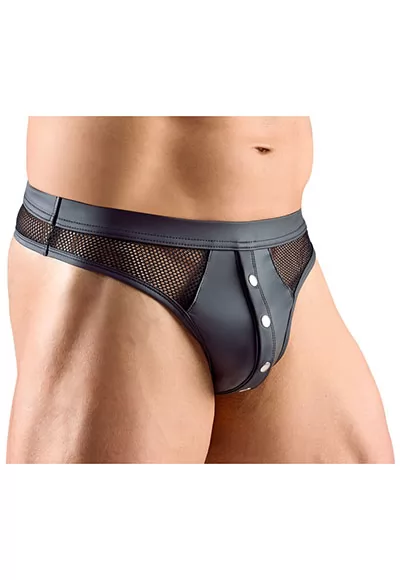 Sexy matte black thong for men