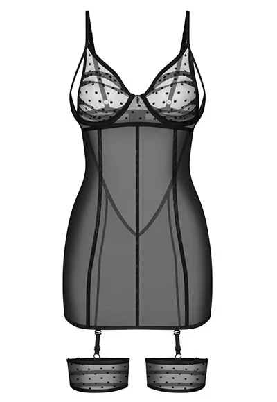 Sexy nightie with removable garters Nuites