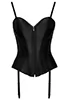 Black matte satin overbust Corset