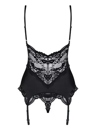 Lace Basque thong Black 810