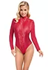 Red long sleeved bodysuit snake pattern