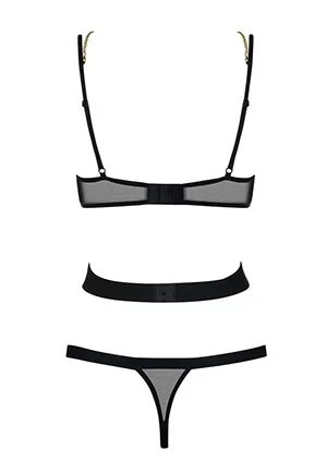 See through Teddy harness Bondy Black