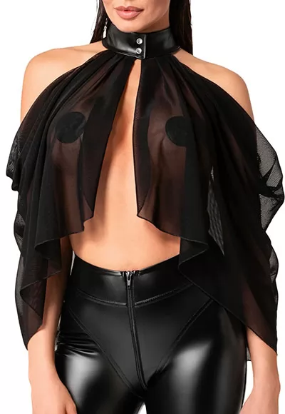 Sexy sheer bolero with collar Opium