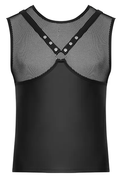 Sleeveless top in matte black for men