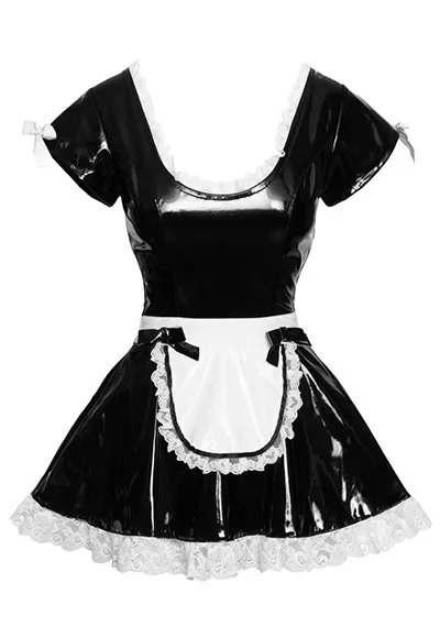 Vinyl dress in a maid style