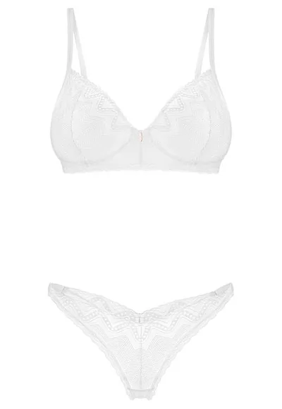 Alissium white 2 pieces lingerie set