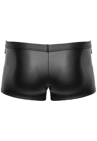 Boxer shorts snap button pockets matte black