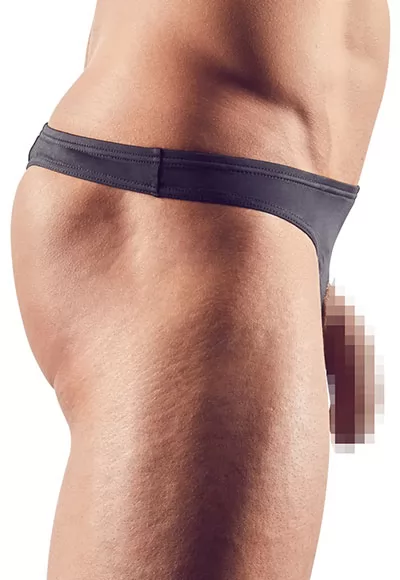 Mens Open Front Holes thong