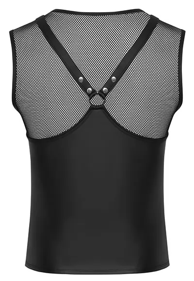 Sleeveless top in matte black for men