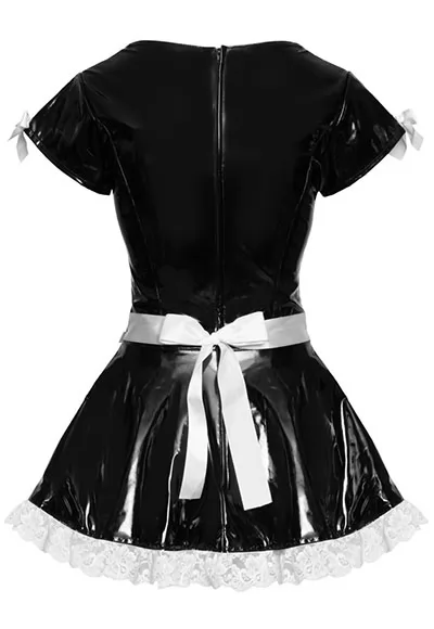 Vinyl dress in a maid style