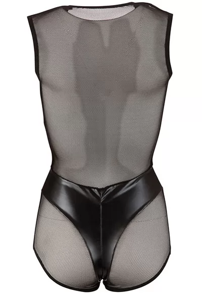 Body zipped neckline false leather