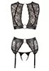 Open lingerie lace and handcuffs 3 pieces