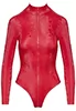 Red long sleeved bodysuit snake pattern