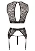 Open lingerie lace and handcuffs 3 pieces