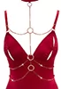 Red basque sensual opening cups