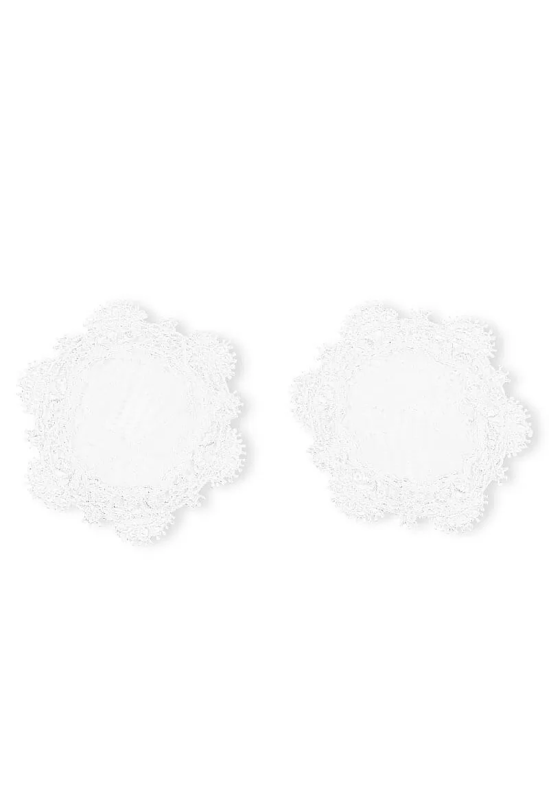 Luxury Cachou white lace Nipple pasties