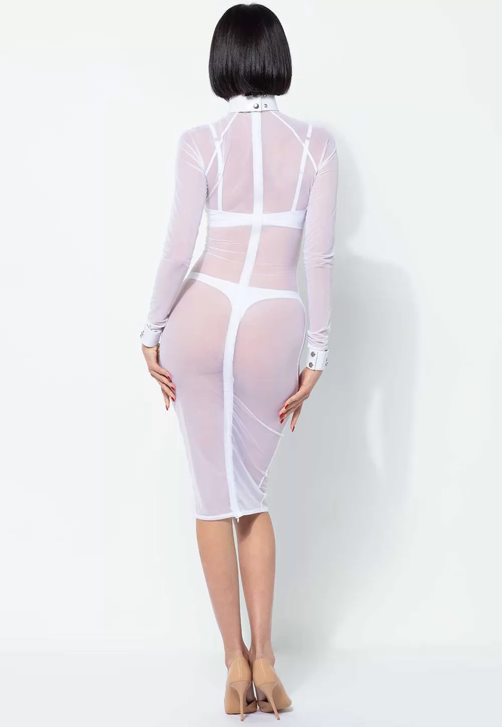 Azia white mesh Dress