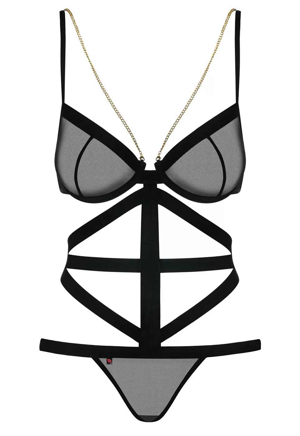 See through Teddy harness Bondy Black