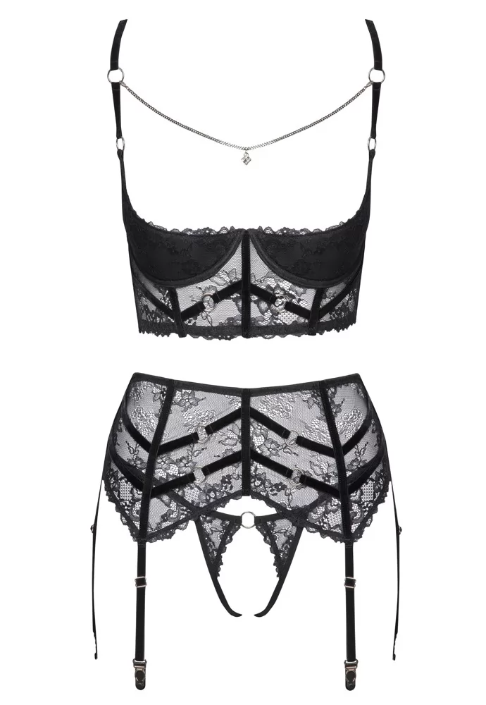 Shelf bustier suspender belt and string