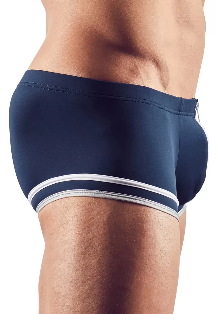 Blue microfibre mens pants sailor look