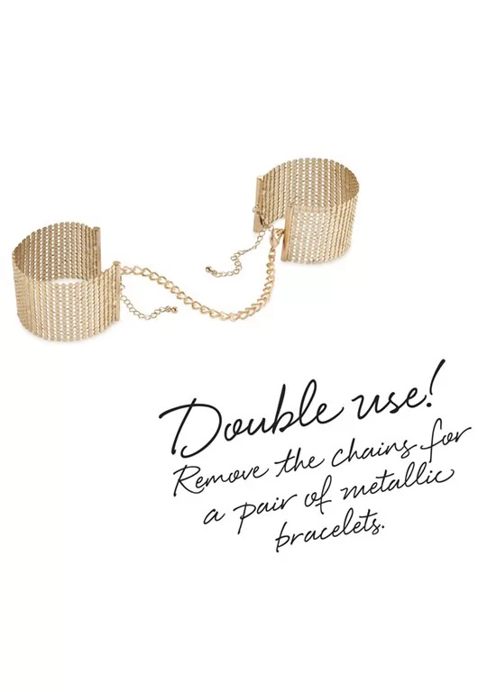 Gold metallic mesh handcuffs