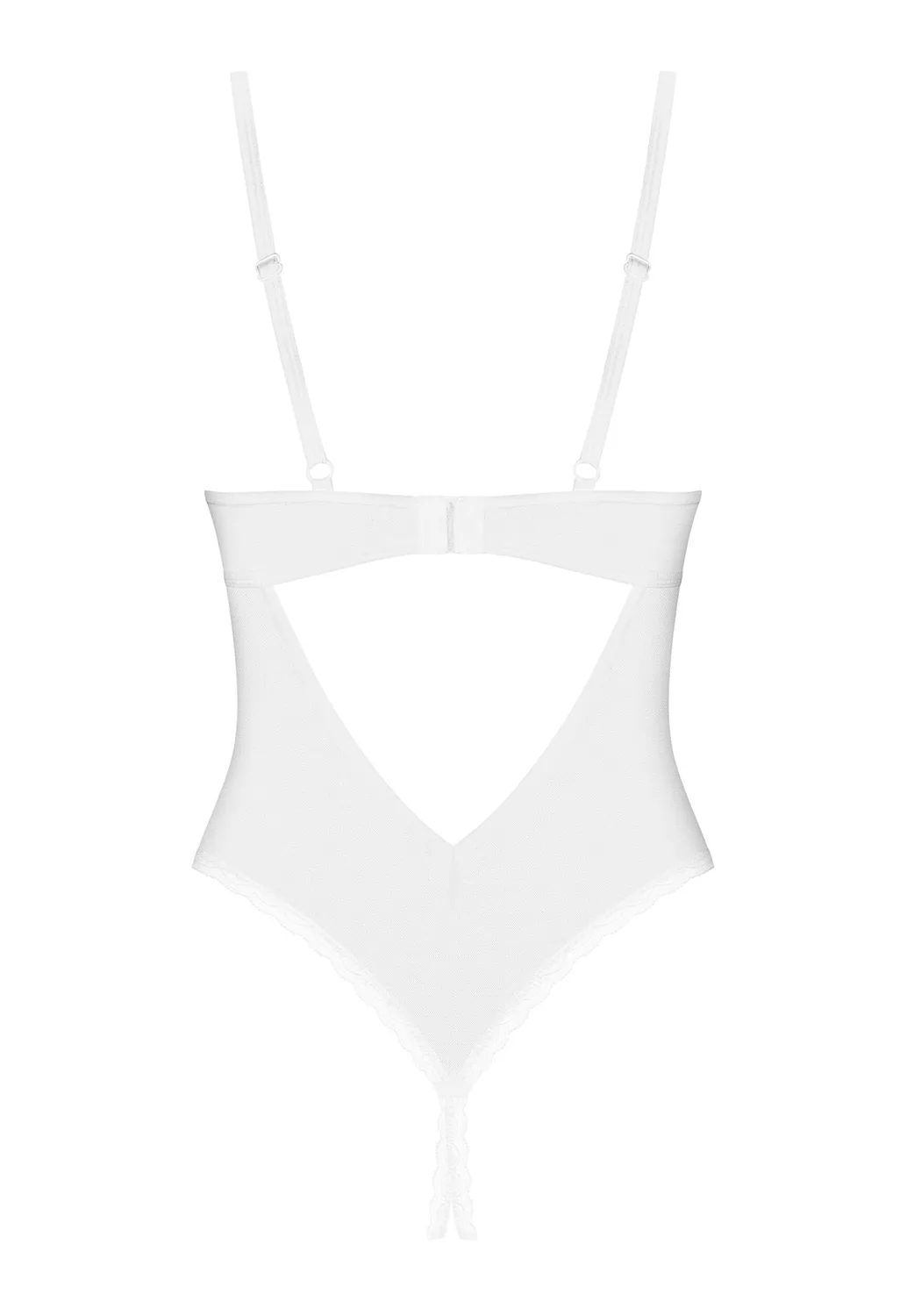 Alissium white crotchless bodysuit