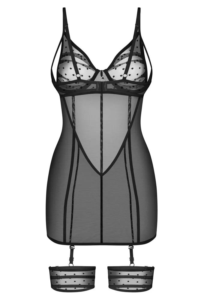 Sexy nightie with removable garters Nuites