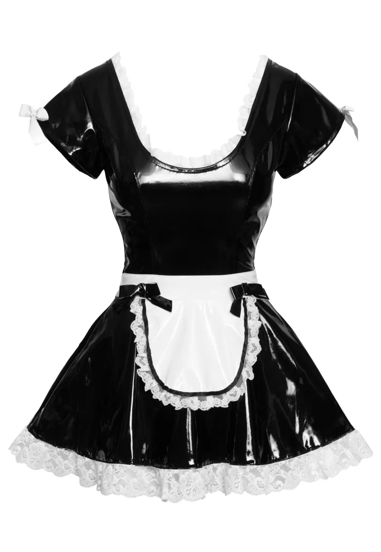 Vinyl dress in a maid style