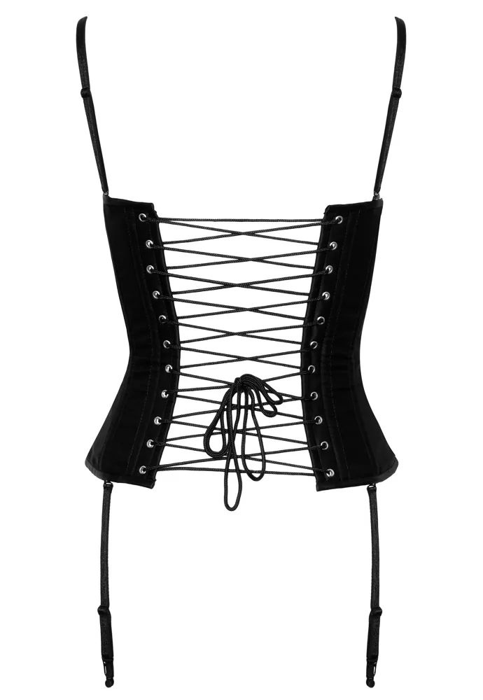 Black matte satin overbust Corset