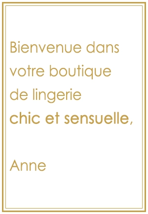 Bienvenue dans votre boutique de lingerie