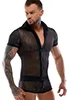 Chemise transparente petites manches homme