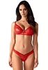 Soutien gorge et string rouge satiné Aliosa