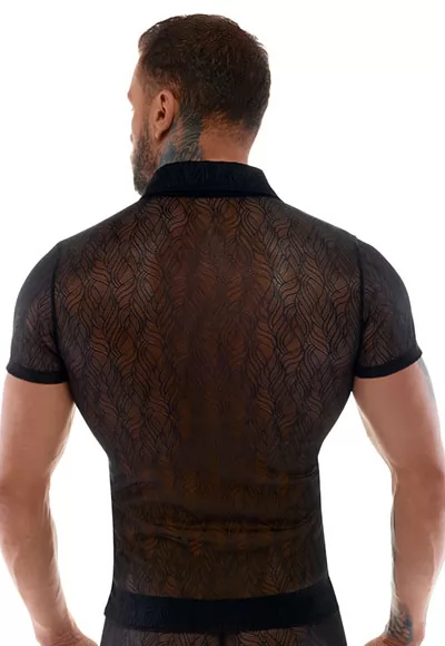 Chemise transparente petites manches homme