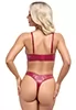 Soutien gorge et string en faux cuir mat rouge