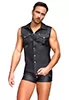 Chemise homme sans manche noir mat