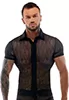 Chemise transparente petites manches homme