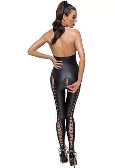 Combinaison pantalon wetlook laçage