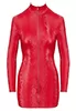 Robe rouge zip manches longues motif serpent