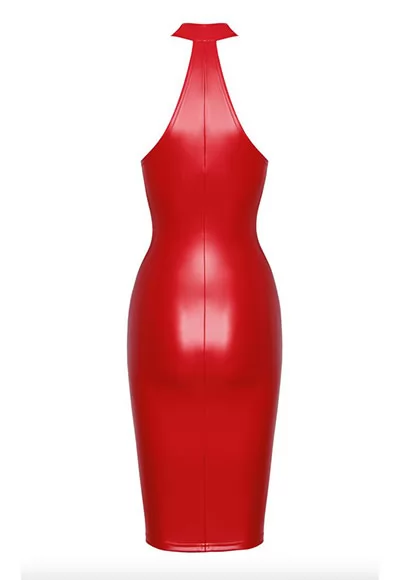 Robe midi rouge sexy épaules nues Orgia