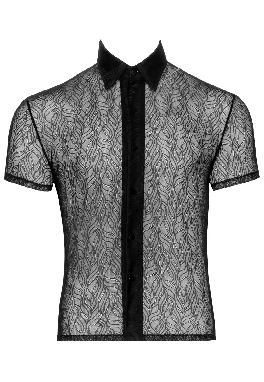 Chemise transparente petites manches homme