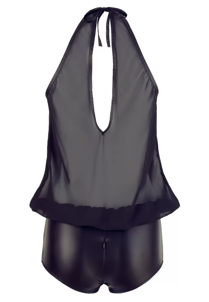 Body ouvert coupe shorty zippé noir